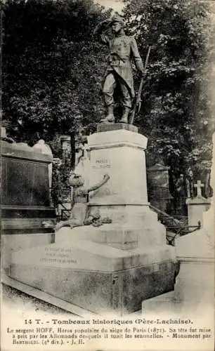 Ak Paris, Cimetière du Père Lachaise, Tombeaux historiques, Sergent Hoff