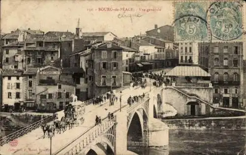 Ak Bourg de Péage Drôme, Teilansicht, Brücke