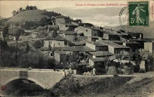 Ak Barnave Drôme, Ruines du Chateau