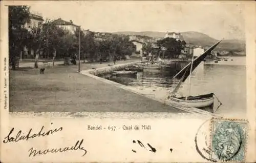 Ak Bandol sur Mer Var, Quai du Midi