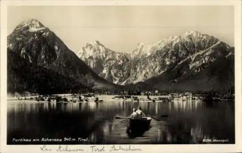 Ak Pertisau Eben am Achensee Tirol, Panorama, Ruderboot