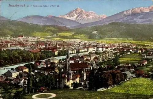 Ak Innsbruck in Tirol, Gesamtansicht, Serlesspitze