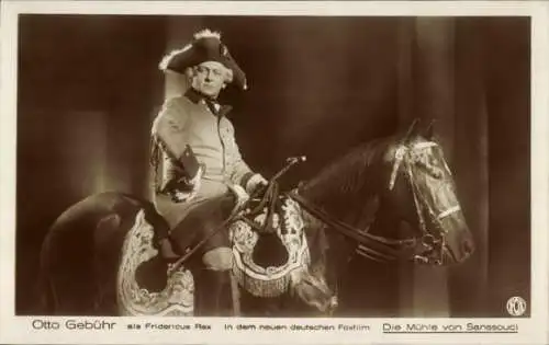 Ak Schauspieler Otto Gebühr, Portrait als Fridericus Rex, Die Mühle von Sanssouci