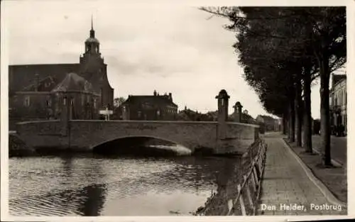 Ak Den Helder Nordholland Niederlande, Postbrug