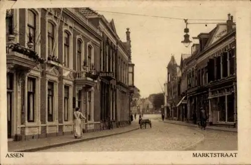 Ak Assen Drenthe Niederlande, Marktstraat