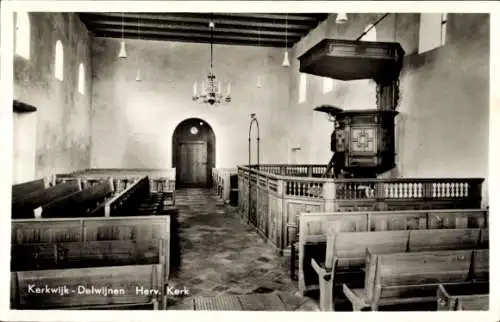 Ak Delwijnen Gelderland Niederlande, Herv. Kirche, Innenansicht