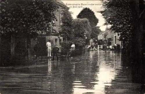 Ak Baarn Utrecht Niederlande, Laanstraat unter Wasser, 1908