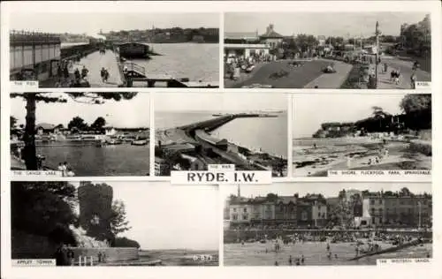 Ak Ryde Isle of Wight England, Pier, Kanusee, Appley Tower