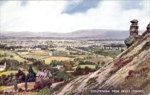 Ak Cheltenham Gloucestershire England, Blick vom Devils Chimney