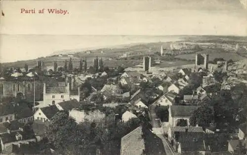 Ak Visby Wisby Schweden, Gesamtansicht