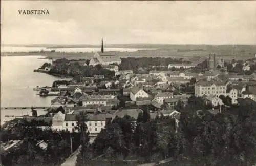 Ak Vadstena Schweden, Panorama, Luftbild