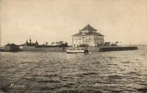 Ak Malmö Schweden, Strandpavillon