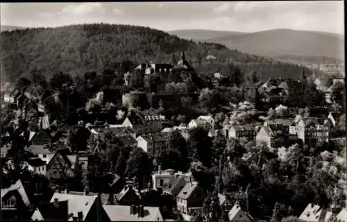 Ak Siegen in Westfalen, Blick zum oberen Schloss, Stadtübersicht