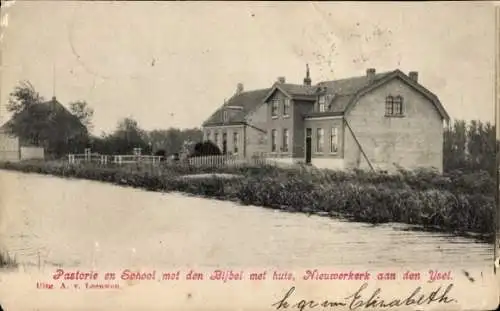 Ak Nieuwerkerk aan den IJssel Südholland, Pastorat, Schule, Bibelhaus