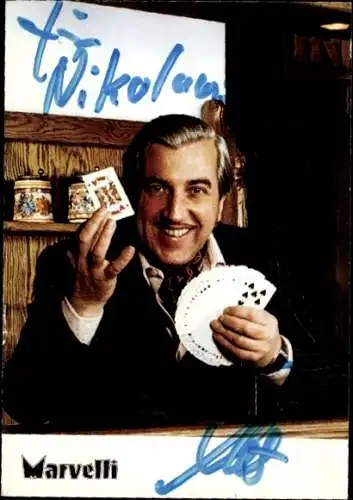 Ak Schauspieler Marvelli, Portrait, Theatre of Magic Arts, Autogramm