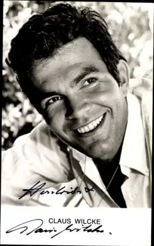 Ak Schauspieler Claus Wilcke, Portrait, Percy Stuart, Autogramm