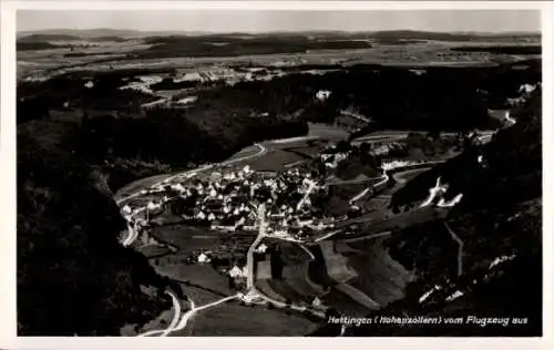 Ak Hettingen in Hohenzollern, Fliegeraufnahme
