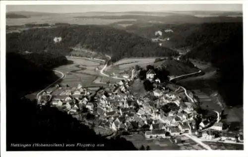 Ak Hettingen in Hohenzollern, Fliegeraufnahme