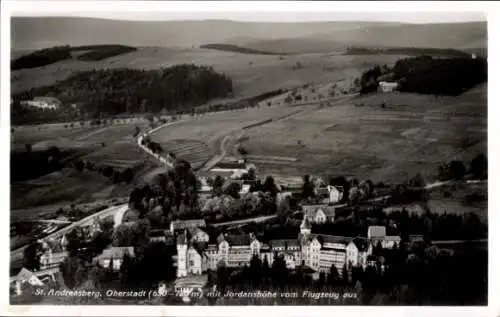 Ak Sankt Andreasberg Braunlage im Oberharz, Jordanshöhe, Fliegeraufnahme