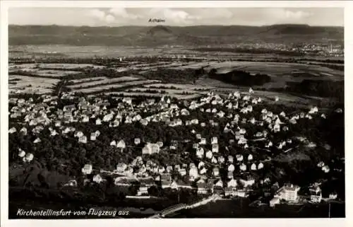 Ak Kirchentellinsfurt in Württemberg, Fliegeraufnahme