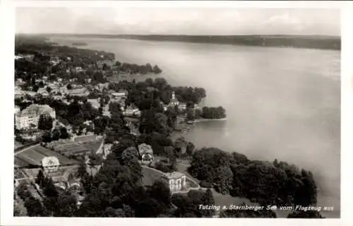 Ak Tutzing am Starnberger See Oberbayern, Fliegeraufnahme