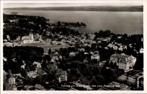 Ak Tutzing am Starnberger See Oberbayern, Fliegeraufnahme