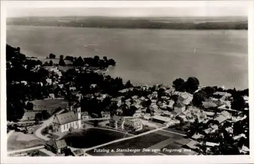 Ak Tutzing am Starnberger See Oberbayern, Fliegeraufnahme