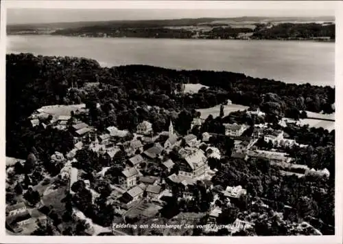 Ak Feldafing am Starnberger See Oberbayern, Fliegeraufnahme