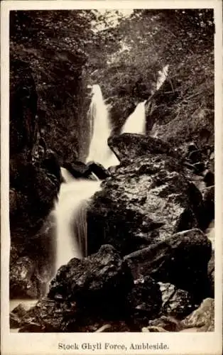 Foto Ambleside Lake District Cumbria England, Stock Ghyll Force Wasserfall