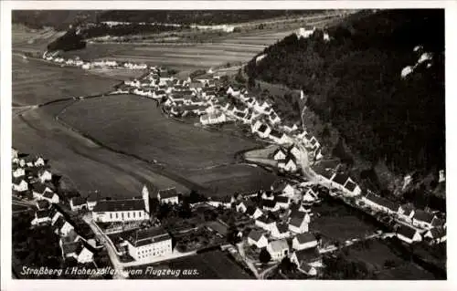 Ak Straßberg im Zollernalbkreis, Fliegeraufnahme