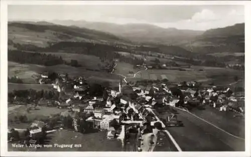 Ak Weiler Simmerberg im Allgäu, Fliegeraufnahme