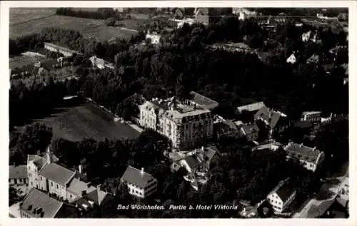 Ak Bad Wörishofen im Unterallgäu, Fliegeraufnahme vom Hotel Viktoria