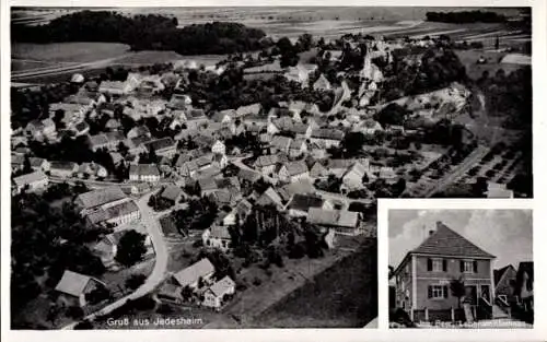 Ak Jedesheim Illertissen in Schwaben, Fliegeraufnahme, Lebensmittelhaus Jos. Beer