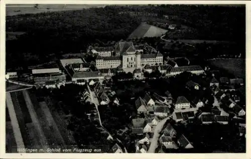 Ak Wiblingen Ulm an der Donau Baden, Fliegeraufnahme, Schloß