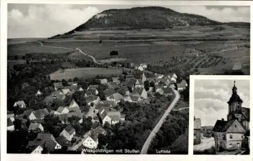 Ak Wissgoldingen Wißgoldingen Waldstetten Ostalbkreis Württemberg, Fliegeraufnahme, Gasthaus