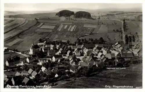 Ak Oberweißenbrunn Bischofsheim an der Rhön, Fliegeraufnahme, Gasthaus zum Lamm