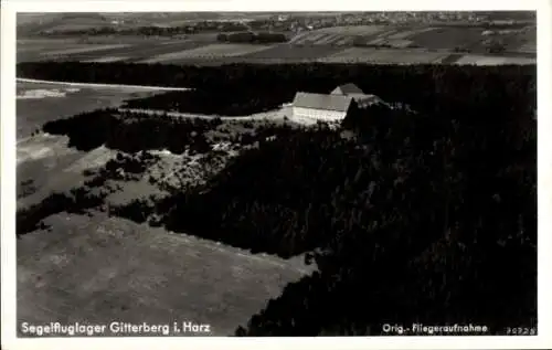 Ak Gitter Salzgitter in Niedersachsen, Fliegeraufnahme, Segelfluglager