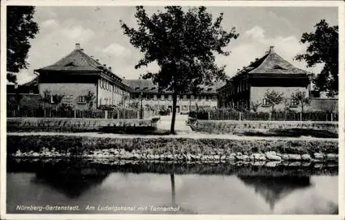 Ak Nürnberg in Mittelfranken, Gartenstadt, Am Ludwigskanal, Tannenhof