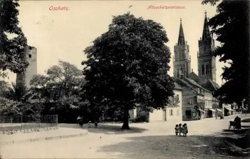 Ak Oschatz in Sachsen, Altoschatzer Straße, Kirche