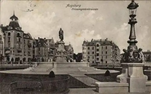 Ak Augsburg in Schwaben, Prinzregentenbrunnen