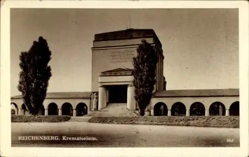 Ak Liberec Reichenberg in Böhmen, Krematorium