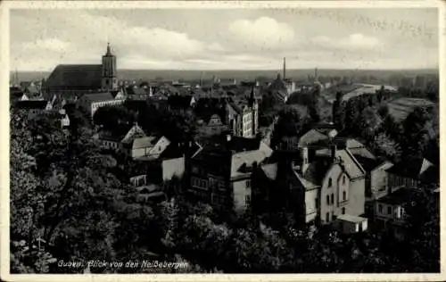 Ak Guben in der Niederlausitz, Teilansicht, Blick von den Neißebergen