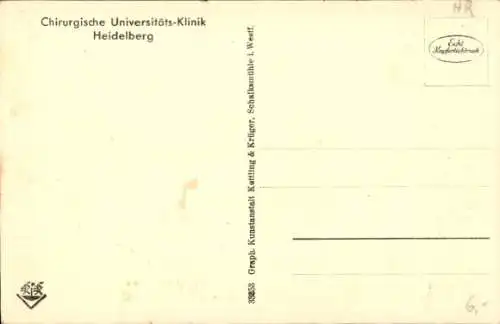 Ak Heidelberg am Neckar, Chirurgische Universitäts-Klinik, Krankensaal