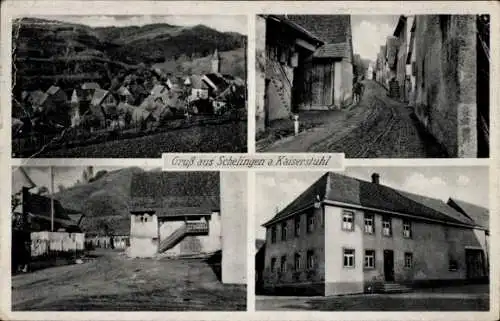 Ak Schelingen Oberrotweil Vogtsburg im Kaiserstuhl, Teilansicht, Gasthof zur Sonne