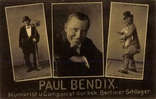 Ak Berlin, Paul Bendix, Humorist u. Komponist der bek. Berliner Schlager