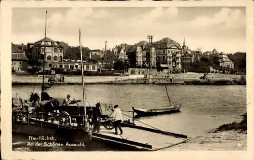 Ak Höchst Frankfurt am Main, An der schönen Aussicht, Fähre