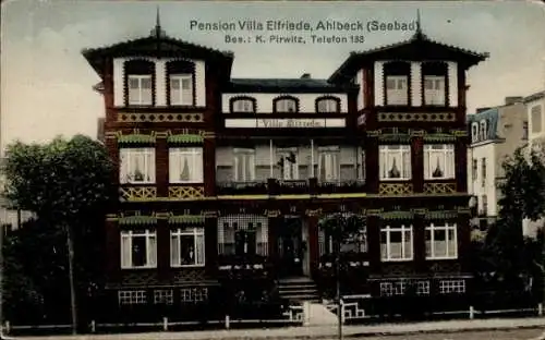 Ak Ostseebad Ahlbeck auf Usedom, Pension Villa Elfriede