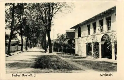 Ak Neuhof Heringsdorf auf Usedom, Lindenstraße, Hotel, Restaurant