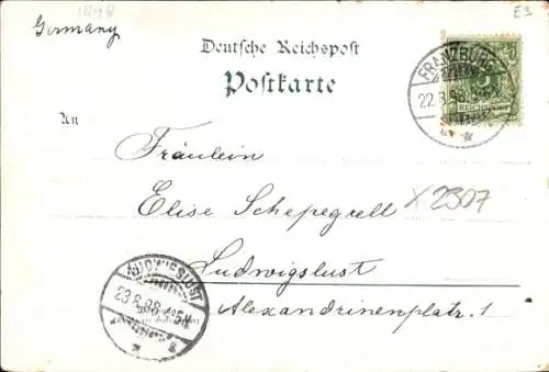 Litho Franzburg, Kriegerdenkmal, Seminar, Postgebäude