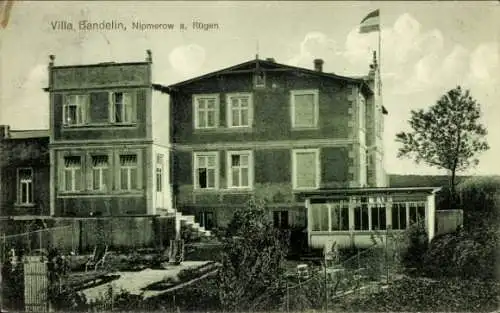 Ak Nipmerow Lohme auf der Insel Rügen, Villa Bandelin, Garten